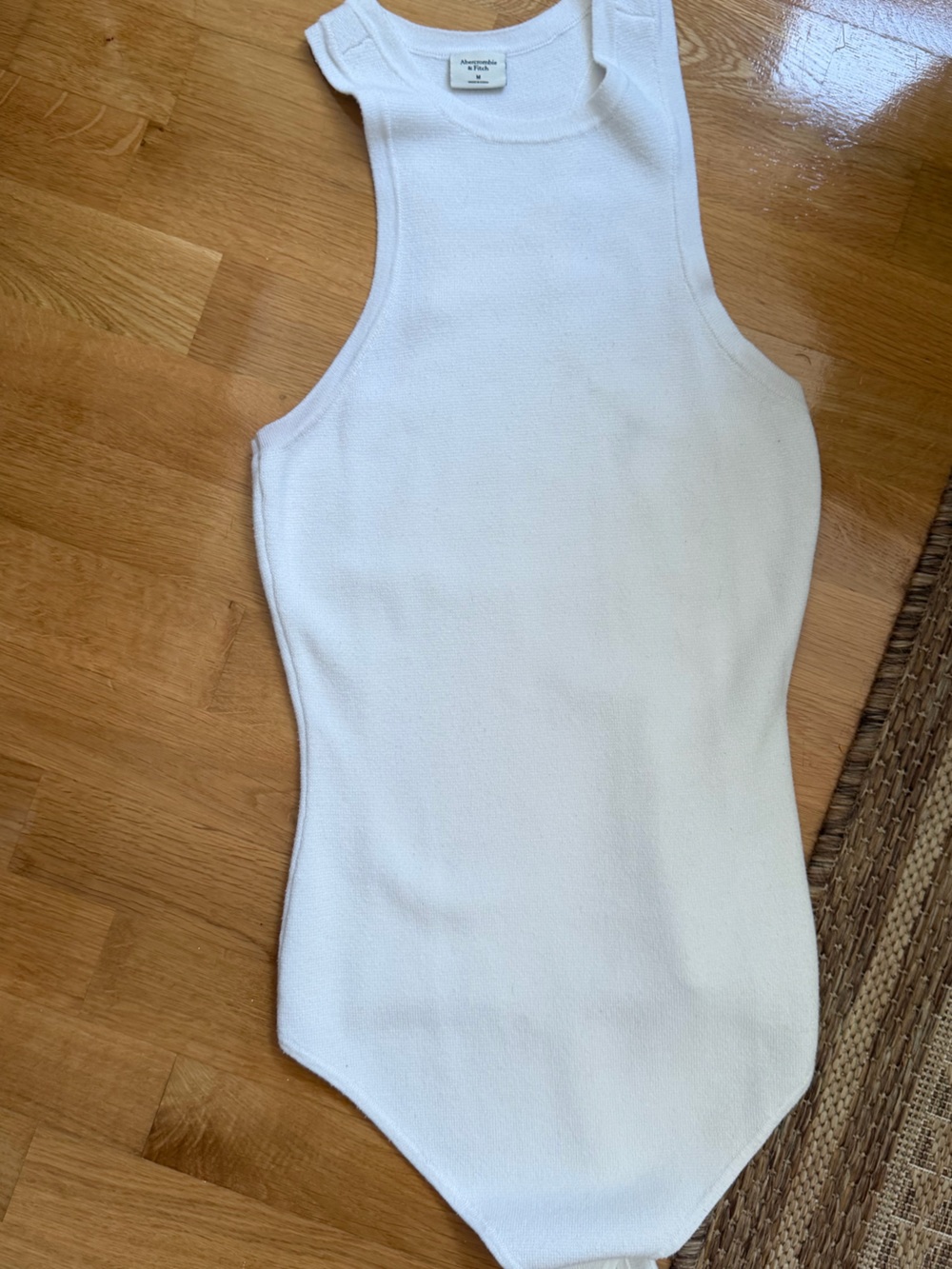 Abercrombie & Fitch White Textured Tank Top
